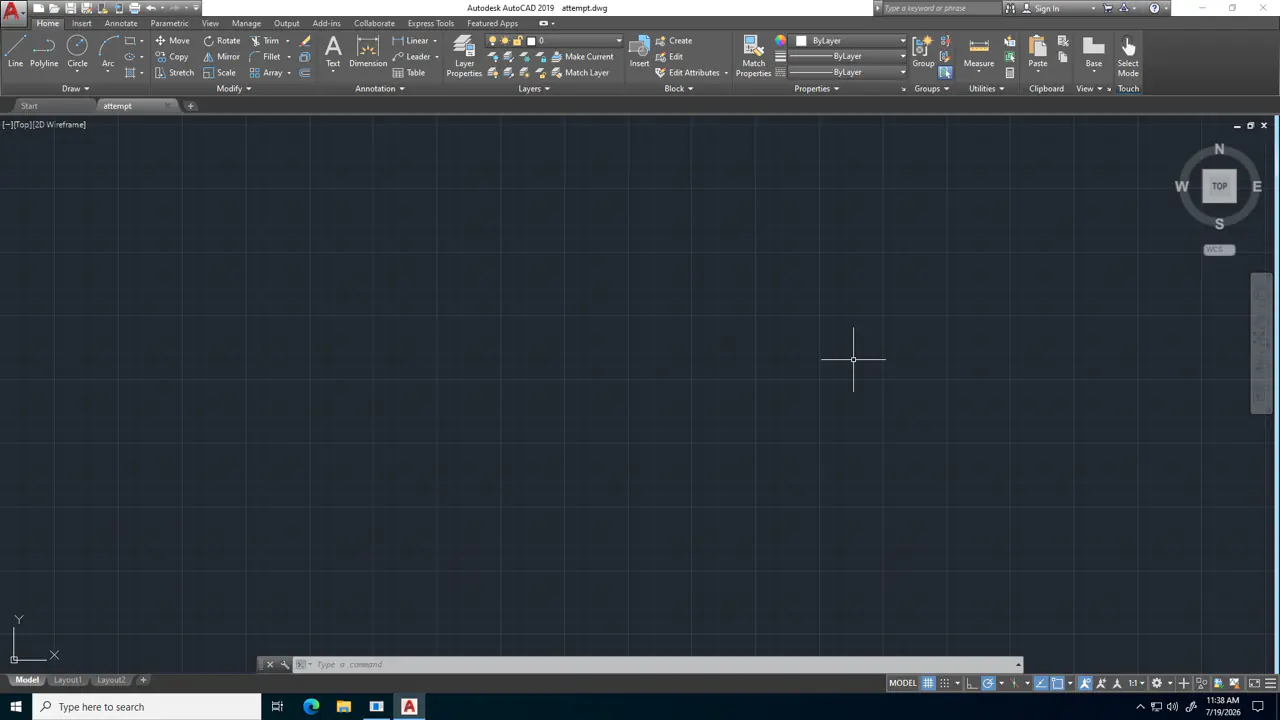 AutoCAD desktop observed by Sol at model turn 1